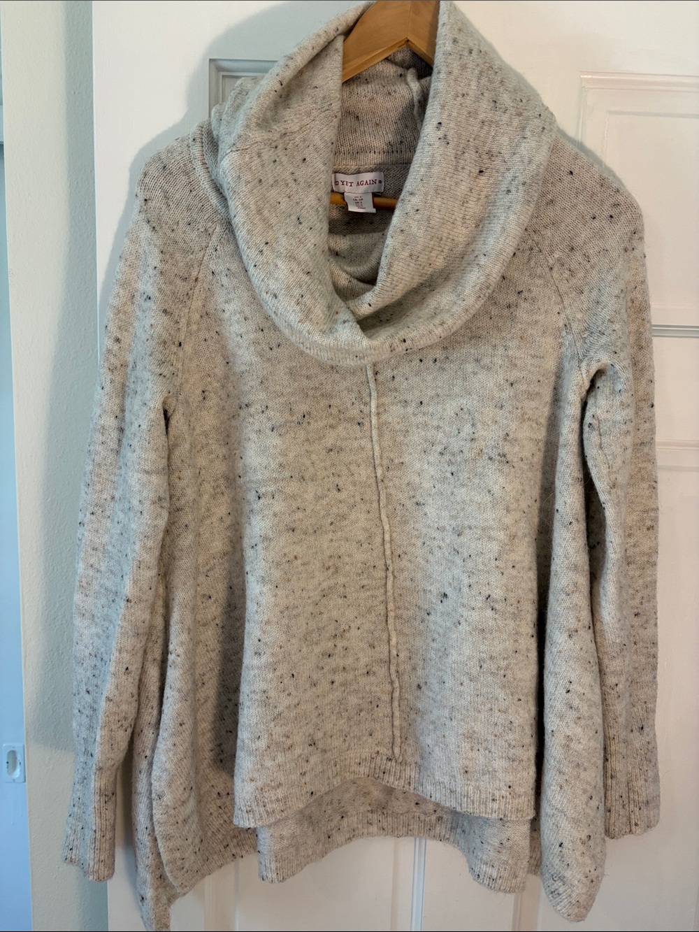 Cozy Cream Speckled Cowlneck Sweater by White House Black Market